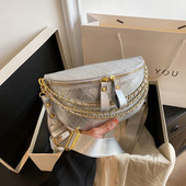 Geantă de umăr din PU Geantă moale de tip Sling Geantă Sling Bag Fanny Pack Lady Street Trend Genți de curea Poșetă din piele vegană Curea de piept