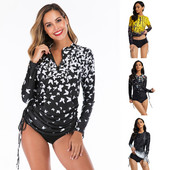 Sukeldumine, kaheosaline Tankini komplekt ujumistrikoo printimine pikkade varrukatega naiste ujumisriided ujumistrikoo Rash Guard surfi ujumiskostüüm Rashguard