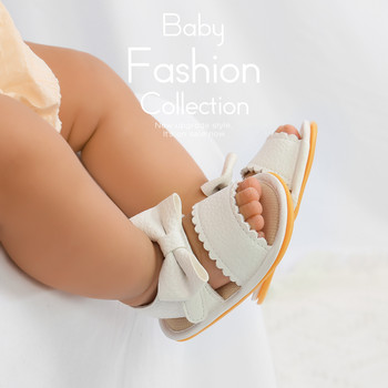 Καλοκαιρινά νεογέννητα παιδικά παπούτσια Αντιολισθητικά μαλακά και άνετα βρεφικά πέδιλα Δερμάτινα παιδικά παπούτσια για κορίτσια Φιόγκος First Walker Παπούτσια για νήπια