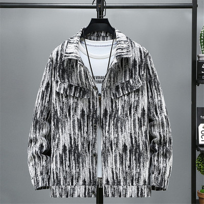 Vintage Τζιν Μπουφάν Ανδρικό Μπουφάν Cargo Plus Size 10XL 11XL Παλτό Μόδα Casual Gradient Tie Dyeing Τζιν Παλτό Ανδρικό Μεγάλο Μέγεθος 11XL