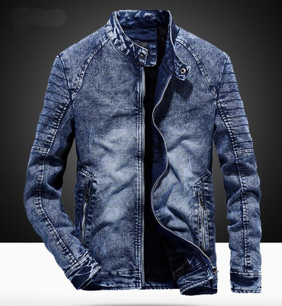 Jachetă de blugi vintage pentru bărbați, de culoare solidă, de culoare solidă, pentru bărbați. Jachetă de blugi retro pentru bărbați