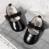 KIDSUN Βρεφικά παπούτσια Βρεφικά παπούτσια για νήπιο κορίτσι Πριγκίπισσα Φόρεμα Αντιολισθητικά Flat First Walker Παπούτσια Νεογέννητα Δαντελένια Διακόσμηση με κορδέλα Mary Janes