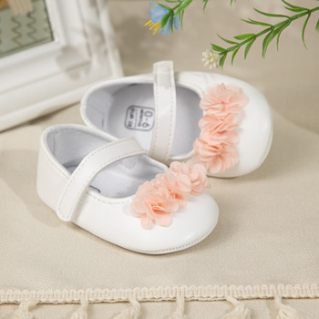 KIDSUN Бебешки обувки Бебешки обувки за момиченце принцеса Нехлъзгащи се плоски обувки First Walker Обувки за новородено Дантелена панделка Декор Mary Janes