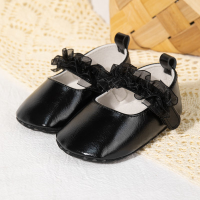 KIDSUN Βρεφικά παπούτσια Βρεφικά παπούτσια για νήπιο κορίτσι Πριγκίπισσα Φόρεμα Αντιολισθητικά Flat First Walker Παπούτσια Νεογέννητα Δαντελένια Διακόσμηση με κορδέλα Mary Janes