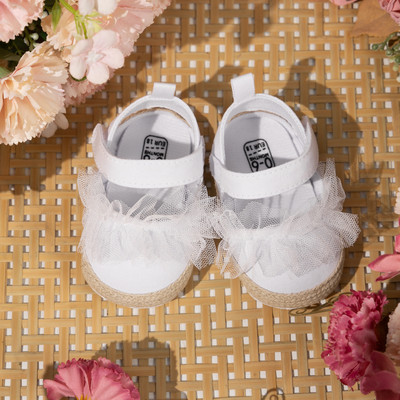KIDSUN Βρεφικά παπούτσια Βρεφικά παπούτσια για νήπιο κορίτσι Πριγκίπισσα Φόρεμα Αντιολισθητικά Flat First Walker Παπούτσια Νεογέννητα Δαντελένια Διακόσμηση με κορδέλα Mary Janes
