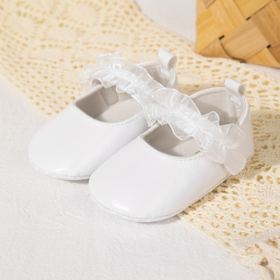 KIDSUN Βρεφικά παπούτσια Βρεφικά παπούτσια για νήπιο κορίτσι Πριγκίπισσα Φόρεμα Αντιολισθητικά Flat First Walker Παπούτσια Νεογέννητα Δαντελένια Διακόσμηση με κορδέλα Mary Janes