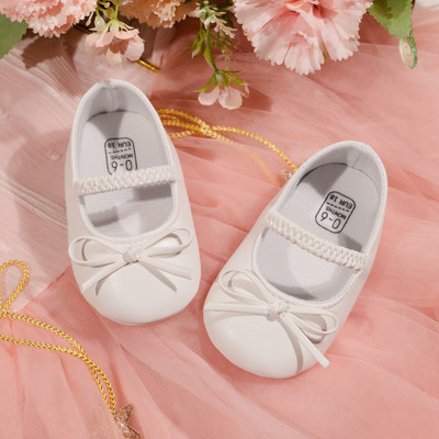 KIDSUN Βρεφικά παπούτσια Βρεφικά παπούτσια για νήπιο κορίτσι Πριγκίπισσα Φόρεμα Αντιολισθητικά Flat First Walker Παπούτσια Νεογέννητα Δαντελένια Διακόσμηση με κορδέλα Mary Janes