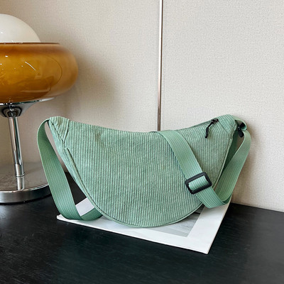 Fashion Corduroy Casual Hobos Τσάντα στήθους Τσάντα μασχάλης Τσάντα χιαστί για γυναίκες Φοιτητική Τσάντα ώμου χιαστί