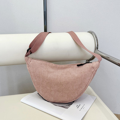 Fashion Corduroy Casual Hobos Τσάντα στήθους Τσάντα μασχάλης Τσάντα χιαστί για γυναίκες Φοιτητική Τσάντα ώμου χιαστί