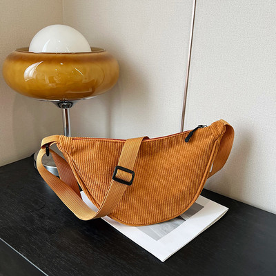 Fashion Corduroy Casual Hobos Τσάντα στήθους Τσάντα μασχάλης Τσάντα χιαστί για γυναίκες Φοιτητική Τσάντα ώμου χιαστί