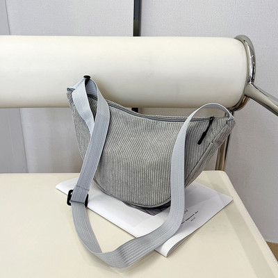 Fashion Corduroy Casual Hobos Τσάντα στήθους Τσάντα μασχάλης Τσάντα χιαστί για γυναίκες Φοιτητική Τσάντα ώμου χιαστί