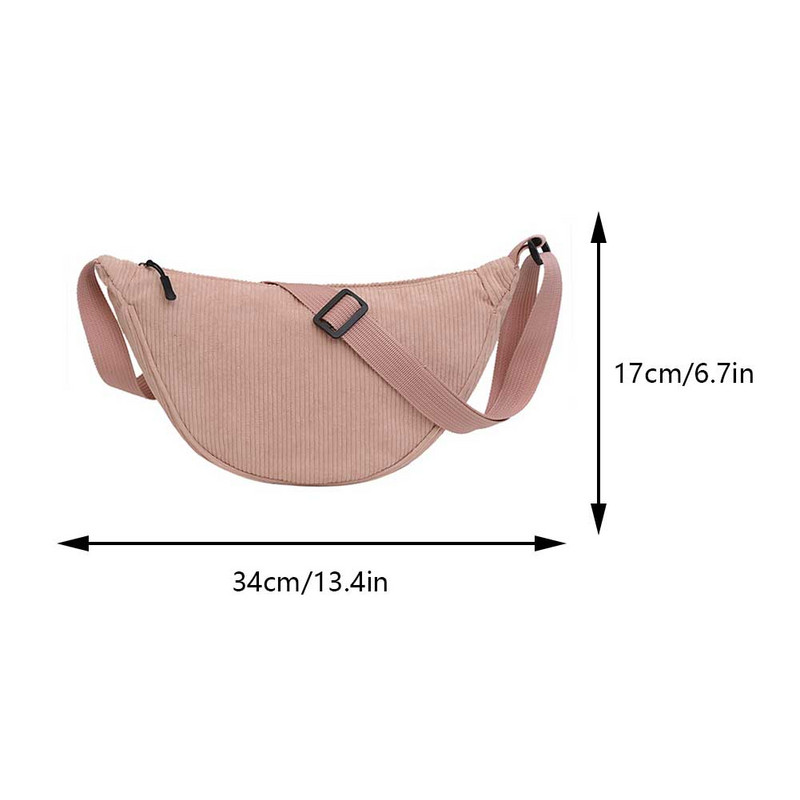 Fashion Corduroy Casual Hobos Τσάντα στήθους Τσάντα μασχάλης Τσάντα χιαστί για γυναίκες Φοιτητική Τσάντα ώμου χιαστί