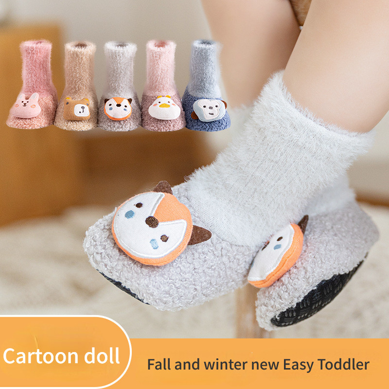Sügistalv Uued beebijalatsid Paksendatud korallifliisist vastsündinud libisemiskindlad Armsad Soojad Sokid Multifilmi Poiss Beebi Tüdrukute Väikelaste Kingad