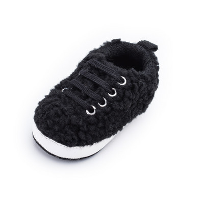 Νέα παχιά βελούδινα αθλητικά παπούτσια μωρά με κορδόνια Αντιολισθητικά παπούτσια για νήπια με μαλακή σόλα Παπούτσια για μωρά First Walkers Βαμβακερά παπούτσια