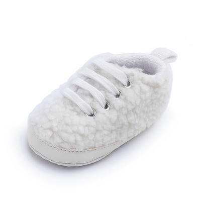 Νέα παχιά βελούδινα αθλητικά παπούτσια μωρά με κορδόνια Αντιολισθητικά παπούτσια για νήπια με μαλακή σόλα Παπούτσια για μωρά First Walkers Βαμβακερά παπούτσια