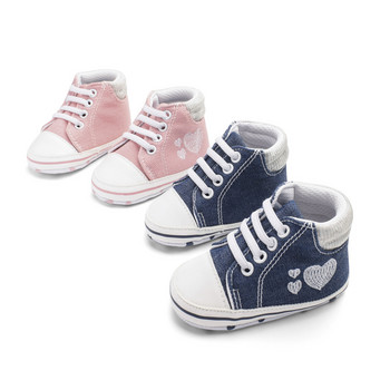 Baby Canvas Classic Sneakers Νεογέννητο τζιν κεντημένο Love Sports Baby Boys Girls First Walkers Shoes Βρεφικά παπούτσια για νήπια