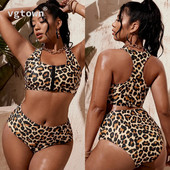 2022 Νέο Leopard Print L-6XL Γυναικεία μπικίνι μαγιό 2 τεμαχίων Μαγιό ψηλής κοπής