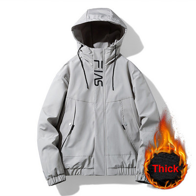 Jachetă de vânt pentru bărbați, de culoare solidă, jachete groase, haine, toamnă, primăvară, modă, ocazional, jachetă cargo cu glugă, pentru bărbați, verde, neagră