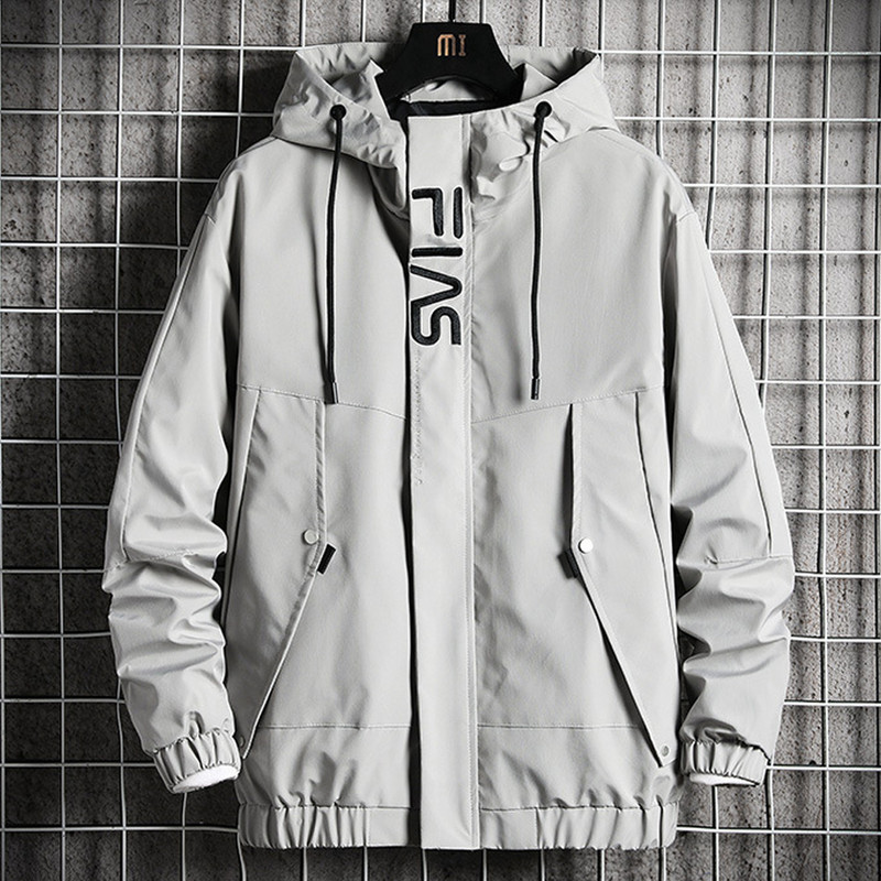 Jachetă de vânt pentru bărbați, de culoare solidă, jachete groase, haine, toamnă, primăvară, modă, ocazional, jachetă cargo cu glugă, pentru bărbați, verde, neagră