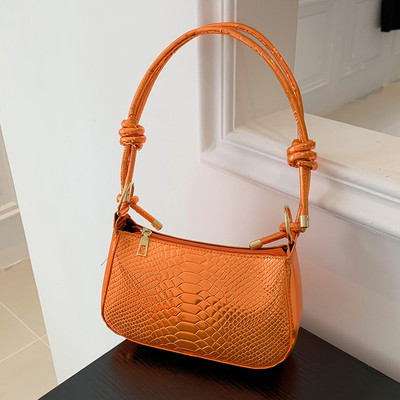 Γυναικεία μοδάτη τσάντα χειρός Μαλακή PU Crocodile με μοτίβο Messenger Τσάντα μονόχρωμη Casual φερμουάρ Ελαφρύ για δώρο γενεθλίων