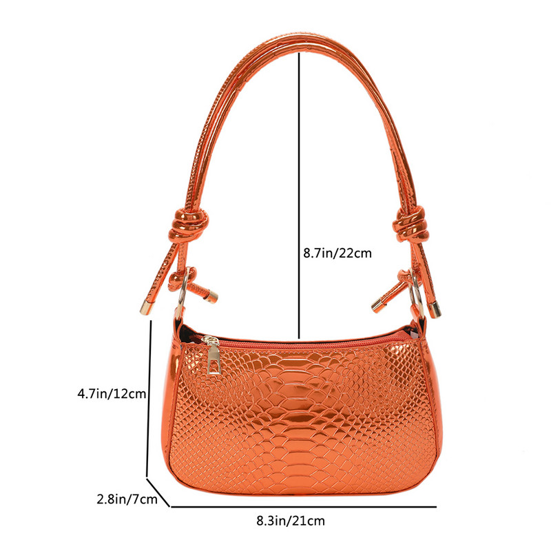 Γυναικεία μοδάτη τσάντα χειρός Μαλακή PU Crocodile με μοτίβο Messenger Τσάντα μονόχρωμη Casual φερμουάρ Ελαφρύ για δώρο γενεθλίων