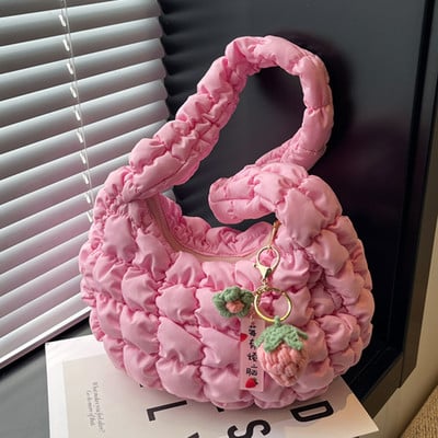 Elegantne tepitud pilvekott naistele Käekott Hobo Designer kott Ruched õlakott Ristkehaga õlakott Vabaaja plisseeritud mullidega rahakott 