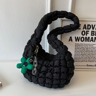 Elegantne tepitud pilvekott naistele Käekott Hobo Designer kott Ruched õlakott Ristkehaga õlakott Vabaaja plisseeritud mullidega rahakott 