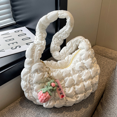 Elegantne tepitud pilvekott naistele Käekott Hobo Designer kott Ruched õlakott Ristkehaga õlakott Vabaaja plisseeritud mullidega rahakott 