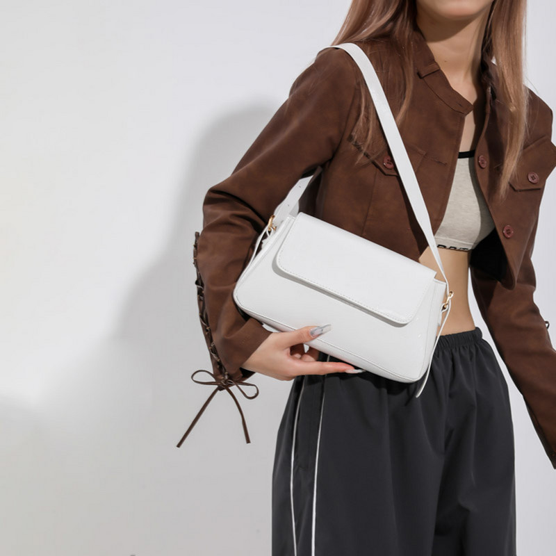 Μόδα τσάντα ώμου για γυναίκες 2023 Φωτεινή PU δερμάτινη τσάντα μασχάλης Εξαιρετική μονόχρωμη τσάντα μασχάλης Ρετρό τσάντα με λαβή επάνω