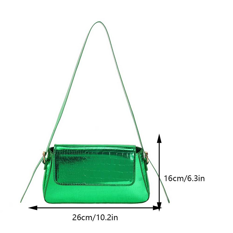 Μόδα τσάντα ώμου για γυναίκες 2023 Φωτεινή PU δερμάτινη τσάντα μασχάλης Εξαιρετική μονόχρωμη τσάντα μασχάλης Ρετρό τσάντα με λαβή επάνω