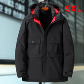 Ανδρικά Cargo Parkas Χειμερινά χοντρά ζεστά παλτό 8XL 9XL Μόδα Casual Μονόχρωμο Μπουφάν Ανδρικά Εξωτερικά Ενδύματα Μεγάλο Μέγεθος 9XL