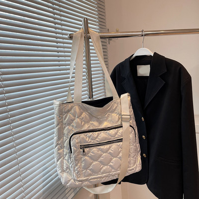 Καπιτονέ γυναικεία τσάντα χιαστί νάιλον χειμερινές τσάντες με λαβή αδιάβροχη μόδα Casual ζεστές τσάντες ώμου τσάντες σχεδιαστών