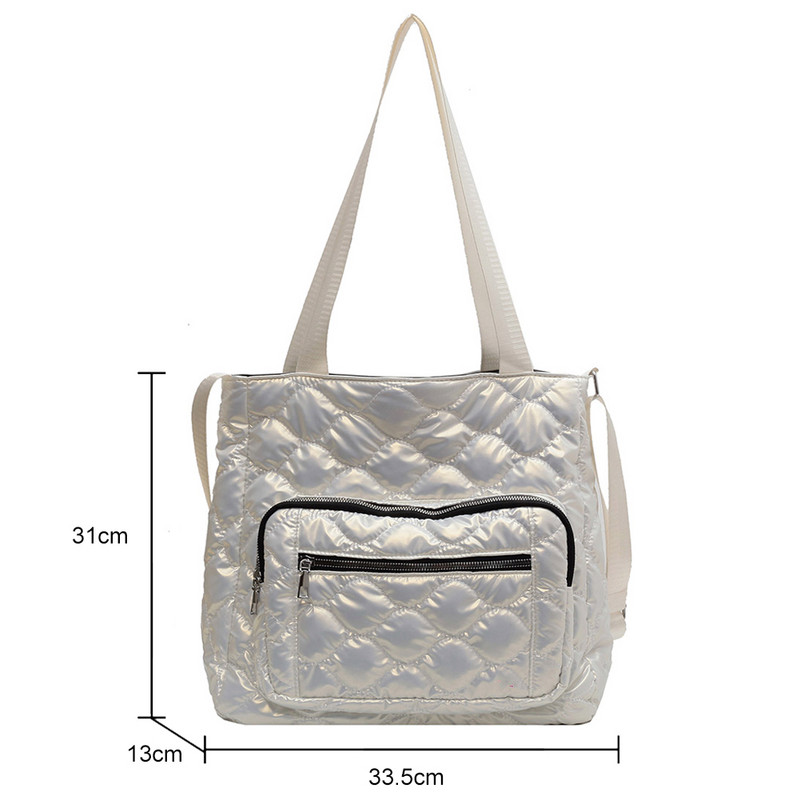Καπιτονέ γυναικεία τσάντα χιαστί νάιλον χειμερινές τσάντες με λαβή αδιάβροχη μόδα Casual ζεστές τσάντες ώμου τσάντες σχεδιαστών