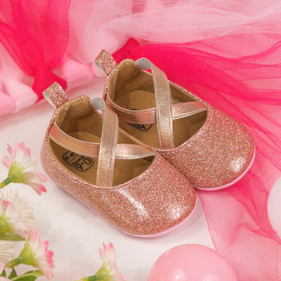 KIDSUN Βρεφικά παπούτσια για νήπια Bling girl Princess βαπτιστικά παπούτσια 0-18 μηνών Νεογέννητα μαλακά πέλματα αντιολισθητικά παπούτσια περπατήματος