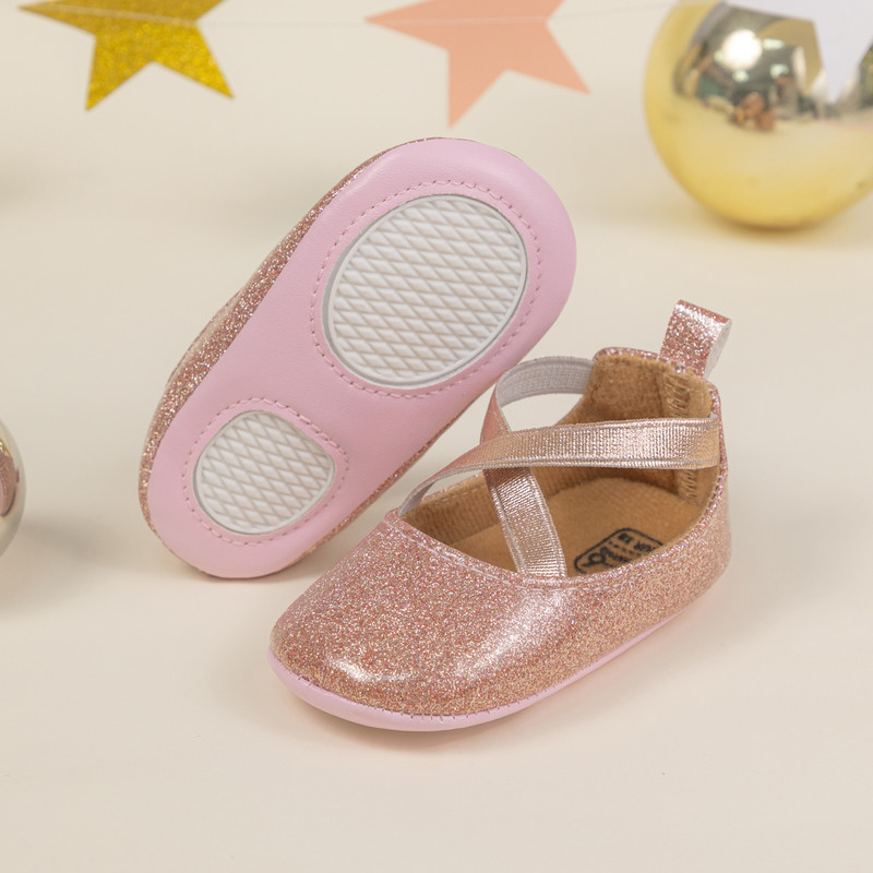 KIDSUN Βρεφικά παπούτσια για νήπια Bling girl Princess βαπτιστικά παπούτσια 0-18 μηνών Νεογέννητα μαλακά πέλματα αντιολισθητικά παπούτσια περπατήματος