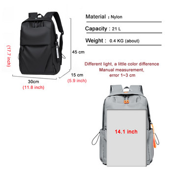 Ανδρικό σακίδιο πλάτης Ελαφριά τσάντα φορητού υπολογιστή Ανδρική τσάντα πλάτης Casual USB Business Νεανική τσάντα πλάτης Εφηβική αθλητική τσάντα εξωτερικού χώρου Μαθητική τσάντα
