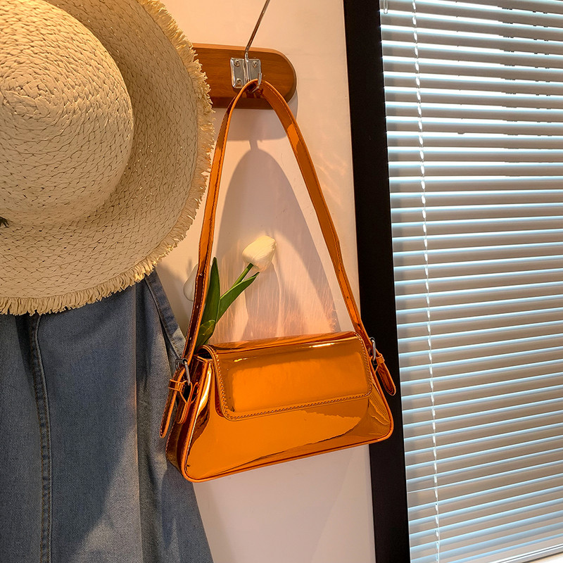 Y2K Clutch Purse Μεταλλική τσάντα μασχάλης PU Δερμάτινη με φερμουάρ & πόρπη Γυναικεία Commuter Daily