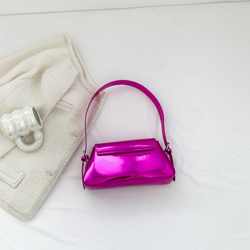 Y2K Clutch Purse Μεταλλική τσάντα μασχάλης PU Δερμάτινη με φερμουάρ & πόρπη Γυναικεία Commuter Daily