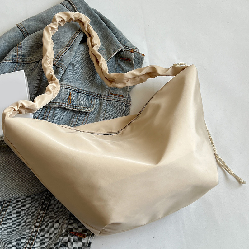Καλοκαιρινή νέα γυναικεία τσάντα μεγάλης χωρητικότητας Casual Canvas Crossbody Τσάντα Dumpling Τσάντα Dumpling Τσάντα ώμου μονόχρωμη μονόχρωμη τσάντα ώμου