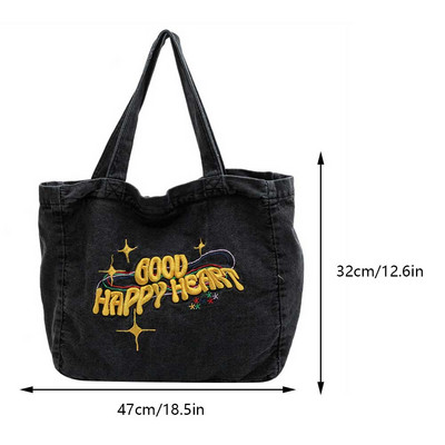 Γυναικεία τσάντα ώμου μεγάλης χωρητικότητας Τσάντα τζιν τσάντα τσάντα Fashionalbe Τσάντα συμπλέκτη Απλή γυναικεία τσάντα για ταξίδια γραφείου