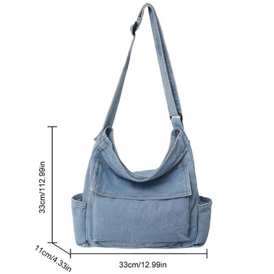 Γυναικεία τσάντα ώμου μεγάλης χωρητικότητας Τσάντα τζιν τσάντα τσάντα Fashionalbe Τσάντα συμπλέκτη Απλή γυναικεία τσάντα για ταξίδια γραφείου