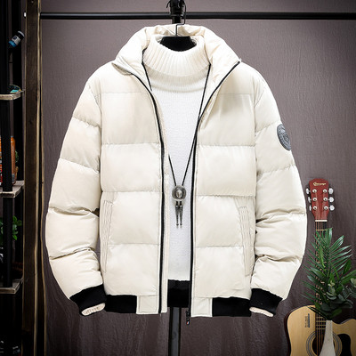 Ανδρικά Oversize Thicken Jacket Κοντά βαμβακερά παλτό Streetwear Jackets Parka Harajuku Winter Down Jacket Cargo Coat Outwear Λευκό 5XL