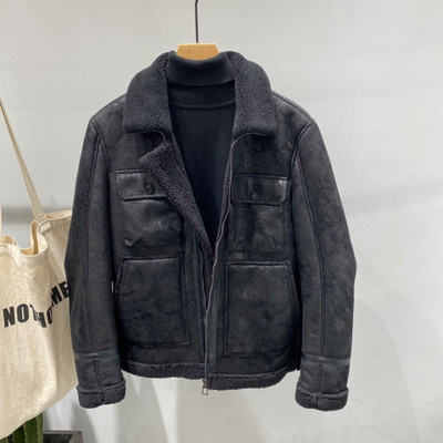 Ανδρικό χοντρό δερμάτινο μπουφάν Φθινοπωρινό Χειμώνα Νέο Casual Χαλαρό Κοντό Γιακά Με Φερμουάρ Μακρυμάνικα Τσέπες Μπλούζες Μπουφάν