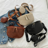 Γυναικεία τσάντα στήθους Luxury PU Δερμάτινη τσάντα μέσης μόδας Γυναικείες τσάντες χιαστί ώμου Εξωτερική ζώνη Half Moon Fanny Pack για γυναίκες