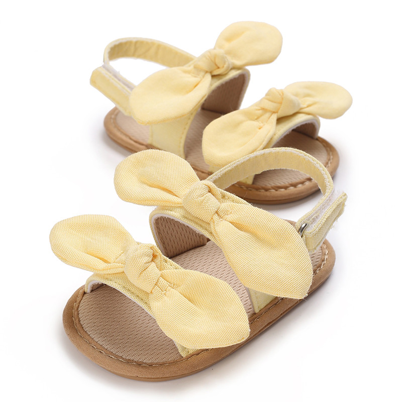 Βρεφικά πέδιλα κοριτσάκι καμβά εύκαμπτα αντιολισθητικά παπιγιόν καλοκαιρινά καθημερινά φλατ παιδικά παπούτσια