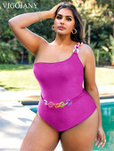 VigoJany 2023 New Plus Size Print Μαγιό Γυναικεία Μεγάλα Ολόσωμα Μαγιό Lady Chubby Big One Shoulder Μαγιό Παραλία
