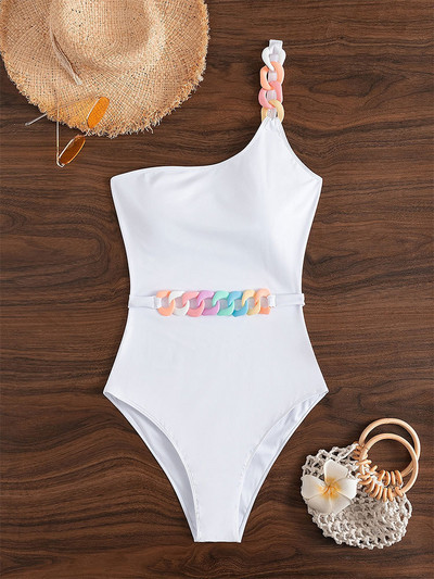 VigoJany 2023 New Plus Size Print Μαγιό Γυναικεία Μεγάλα Ολόσωμα Μαγιό Lady Chubby Big One Shoulder Μαγιό Παραλία