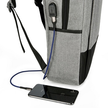 Αδιάβροχο επαγγελματικό ανδρικό σακίδιο πλάτης Πολυλειτουργικό ανδρικό μοντέρνο σακίδιο πλάτης ανακλαστικό σχέδιο Μαύρα σακίδια πλάτης USB Τσάντα φόρτισης πλάτης