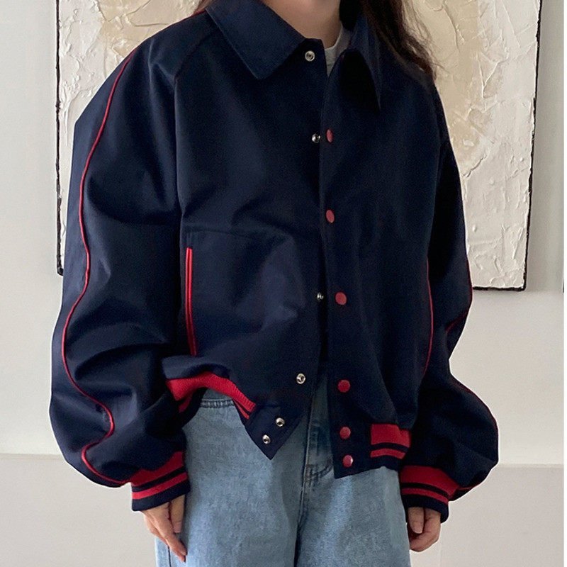 IEFB lühike revääriga jope Trend meeste vabaaja mantel Sügis uus korea stiilis lahtised topid Kontrastvärv mõõn Pesapalliriided 9C1075