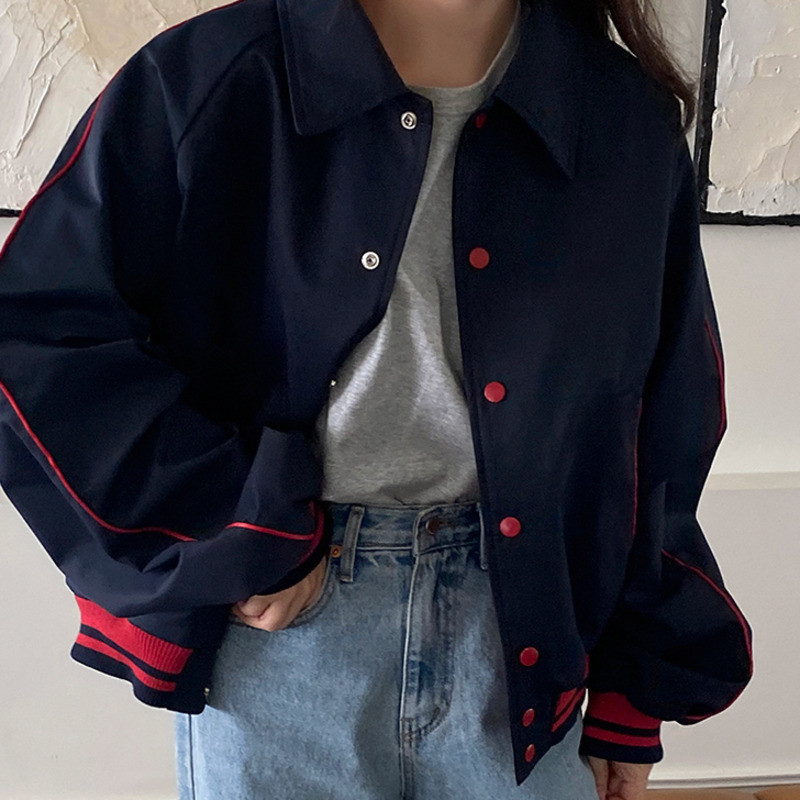 IEFB lühike revääriga jope Trend meeste vabaaja mantel Sügis uus korea stiilis lahtised topid Kontrastvärv mõõn Pesapalliriided 9C1075